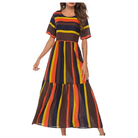 ➕Striped Ruffle Hem Maxi - Picture 2 of 6